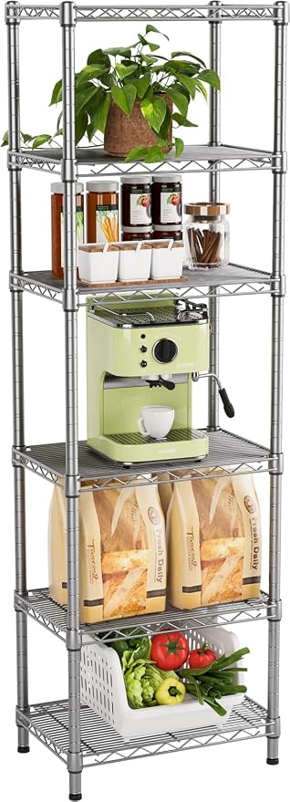 Small 5 tire Shelves Storage Wire Shelving Unit Metal Shelf Adjustable by Golpart
