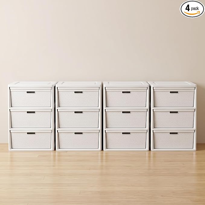 Wide 3 Drawer Storage Tower Plastic Organizer Cart by Unknown
