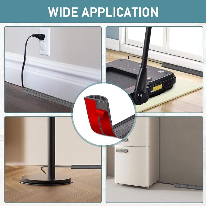Floor Cord Cover Self Adhesive Cord Hider Floor Extension Cord Covers - Image 6