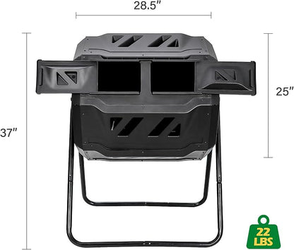 Nova Microdermabrasion 43 Gallon Compost Tumbler Bin Composter Dual Chamber BPA - Image 7