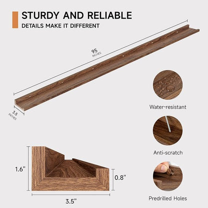 Floating Picture Ledge Shelves for Wall Set of 2, 95 Inches Picture Ledge Shelf - Image 3