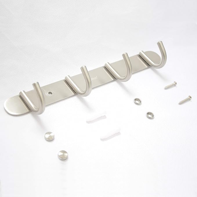 Towel Hook Rack Brushed Nickel - Image 3