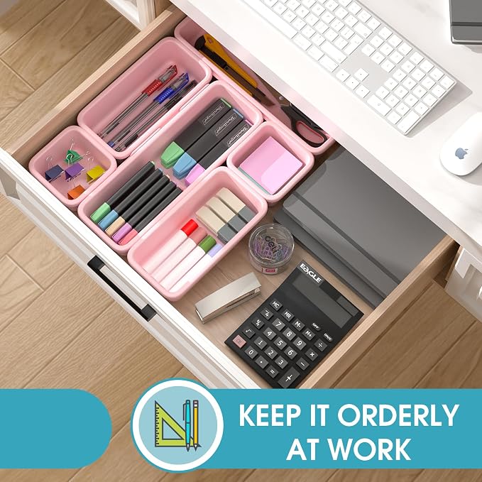 6 PCS Drawer Organizer Set, 3 Size Makeup Drawer Divider Organizer - Image 4