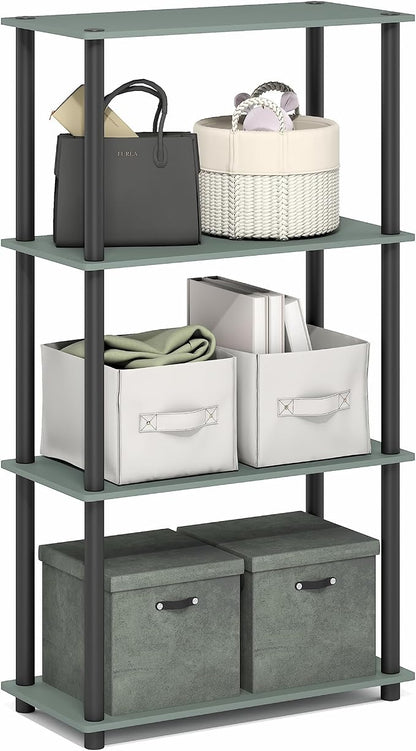 Furinno Turn-N-Tube Storage Shelves, 4-Tier Toolless Book Shelf, Corner Shelf by Furinno-FitsYourSpaceFitsYourBudget