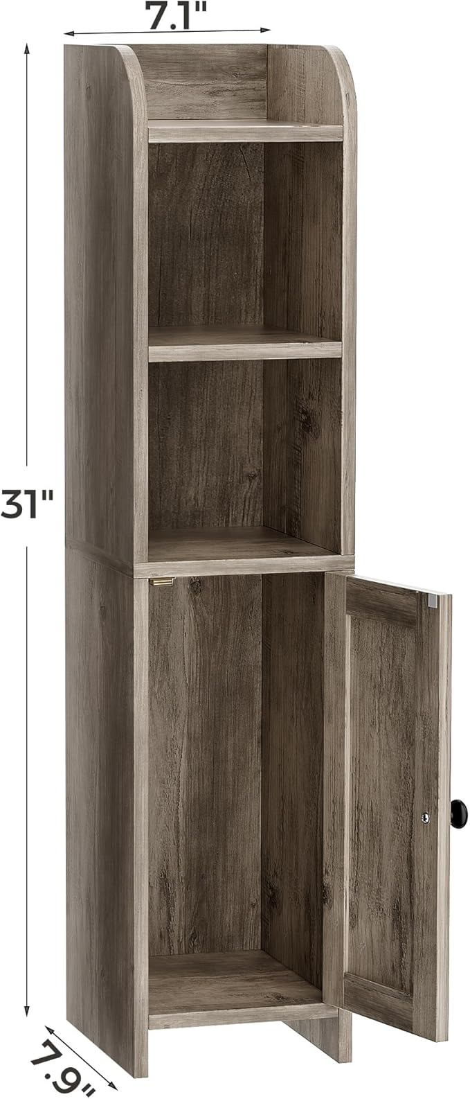 Homhedy Small Bathroom Storage Cabinet, Narrow Toilet Paper Cabinet | Corner - Image 3
