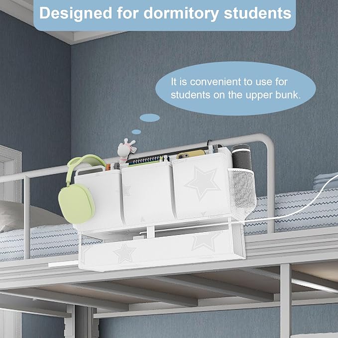 homyfort Bedside Caddy Organizer, Dual-Purpose Bedside Storage - Image 2