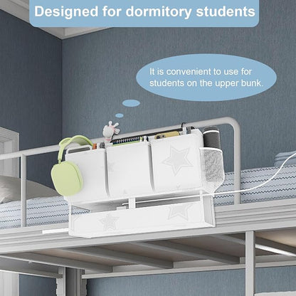 homyfort Bedside Caddy Organizer, Dual-Purpose Bedside Storage - Image 2