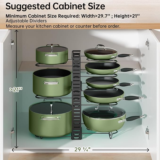MUDEELA Pots and Pans Organizer Rack - Image 4