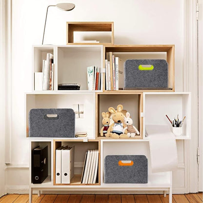 Welaxy Storage Baskets Collapsible Felt Storage bin Foldable Shelf Drawers - Image 5