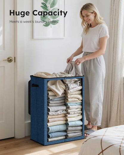 SOLEDI Laundry Hamper with Lid 130L Large & Tall Collapsible Laundry Basket - Image 3