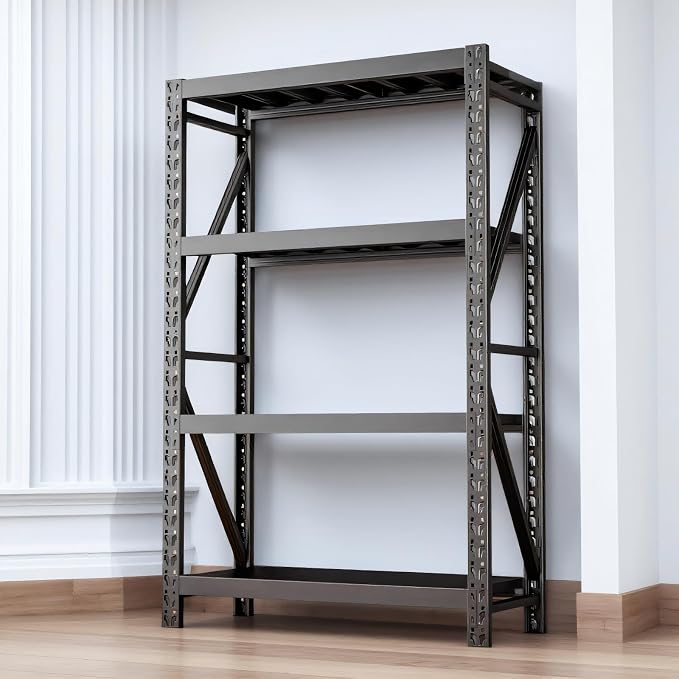 Heavy Duty Warehouse Shelving 4-Tier Industrial Steel Storage Shelves, 2600LB by Unknown