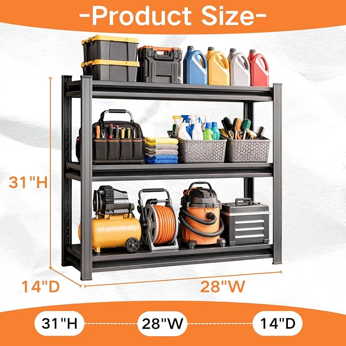 Garage Shelving, Heavy Duty Storage Shelves, Adjustable Boltless Units | Metal - Image 2