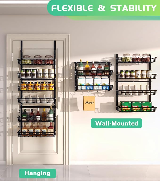 Mefirt Over The Door Pantry Organizer, Pantry Storage and Organization | 6-Tier - Image 3