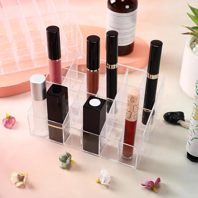 Macarrie 4 Pieces Lipstick Holder Organizer 24 Slot Acrylic Lipstick Makeup - Image 7