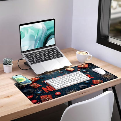 Happy New Year Gaming Mouse Pad 35.4"x15.7"Desk Mat Anti-Slip Rubber Base & - Image 7