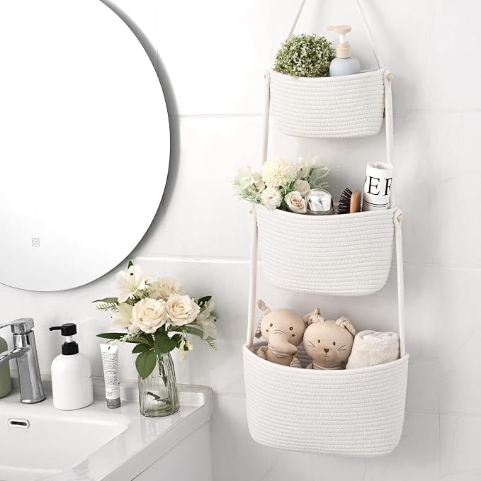 Hanging Basket, 3-Tier Woven Wall Basket - Image 6