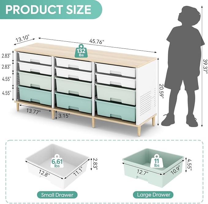 TOOLF 12 Drawers Storage Cabinet - Image 3