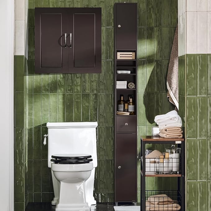 SoBuy Wall Cabinet, Bathroom Storage, 23.6 x 11.8 x 23.6 in, Universal Cabinet - Image 4