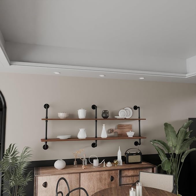 HDDFER Floating Shelves for Wall Laundry Room Shelves Bookshelf Industrial Pipe - Image 6