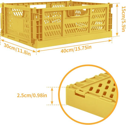 Domiella 2-Pack Crates for Storage, Storage Crates Plastic Stackable, Foldable - Image 2
