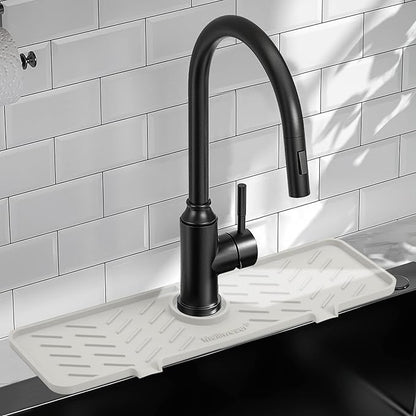 Meiliweser Silicone Faucet Mat for Kitchen Sink – Gen 2 Splash Guard by Meiliweser