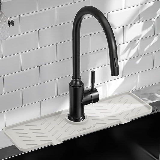Meiliweser Silicone Faucet Mat for Kitchen Sink – Gen 2 Splash Guard by Meiliweser