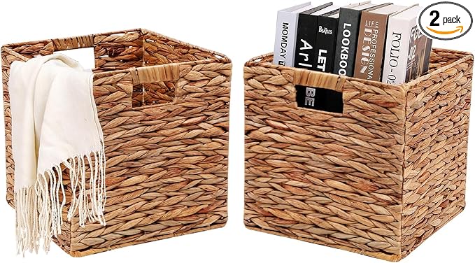 11x11in Collapsible Wicker Storage Basket by HOYCYA6