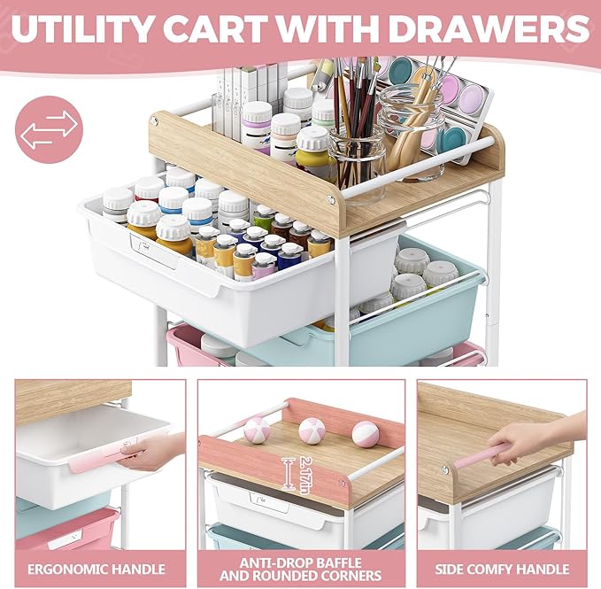SYKIARIOL Rolling Craft Storage Cart - Image 5