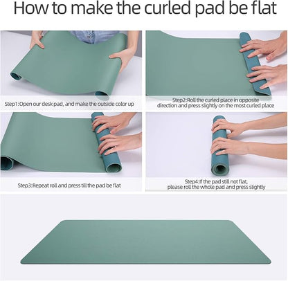 YSAGi Desk Mat, Desk Pad, 35.4" x 17" Laptop Leather Desk Pad Protector - Image 7