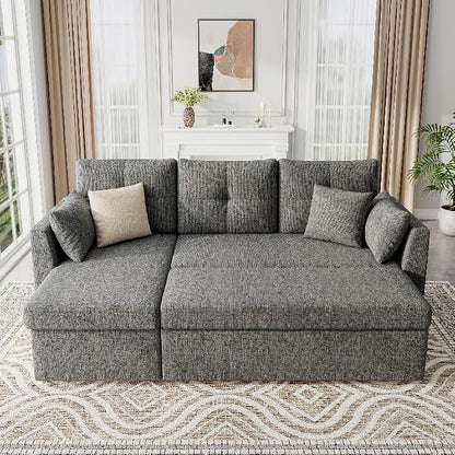 Huatean Home Sleeper Sofa Couch, 2 in 1 Sectional Sleeper Couch Bed - Image 2
