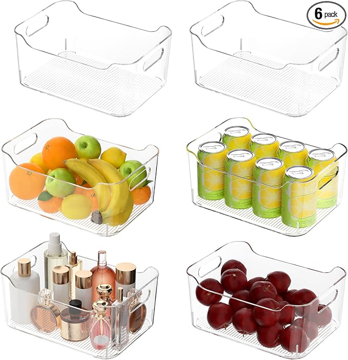 Clear Plastic Storage Bins-Pantry Organizers & Storage Containers-Refrigerator by MERATIA