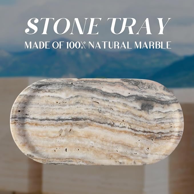 Koville 10"x5" Marble Vanity Tray - Image 2