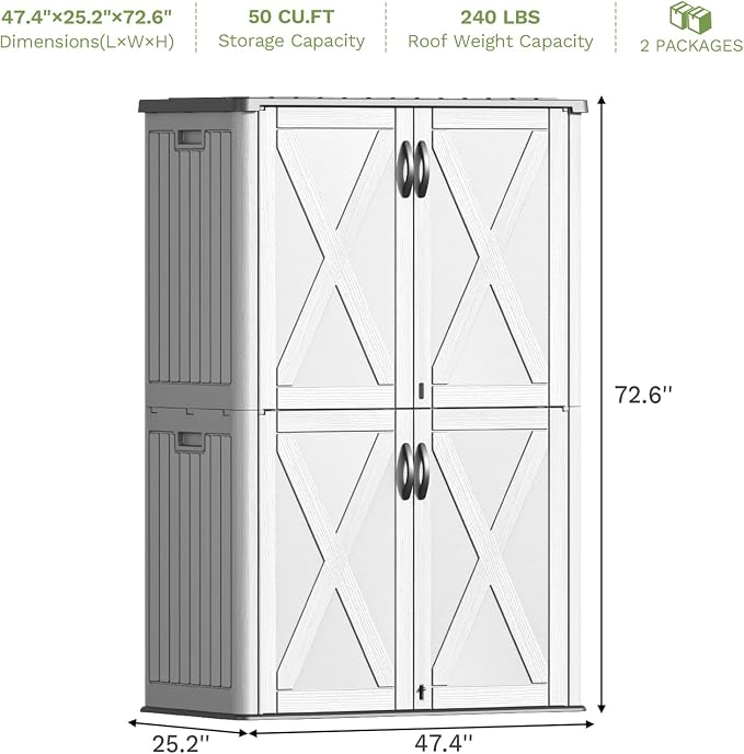 Patiowell 50 Cu.ft Outdoor Storage Cabinet - Image 9