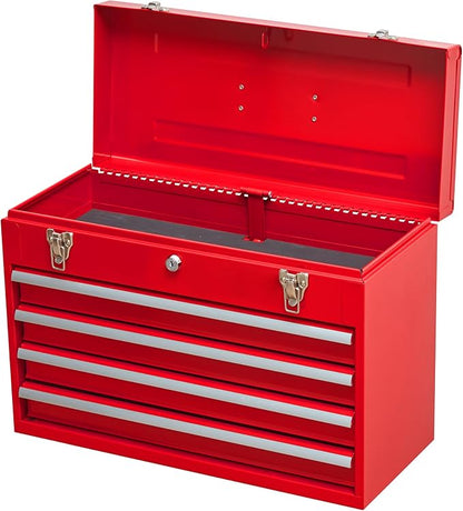Metal Tool Box with 4 Drawers Portable Steel Tool Chest with Metal Cylinder - Image 5