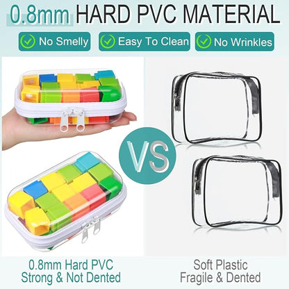 Sanwuta 6 Pcs Clear Hard Zipper Case Hard Plastic Zipper Pouches Transparent - Image 4
