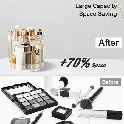 360 Rotating Makeup Organizer for Vanity, 2 Tier Perfume Skincare Organizers - Image 5
