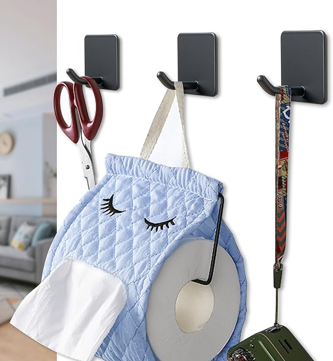 FOTYRIG Adhesive Towel Hooks No Drill Wall Hooks Stick on Wall Hangers Shower - Image 4