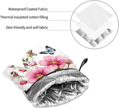 Garden with Birds and Flowers Advanced Oven Gloves and Pot Rack Kit | Insulated - Image 5