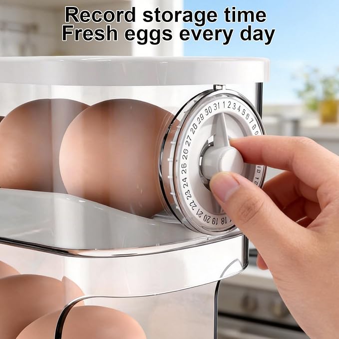 Egg Dispenser For Refrigerator Automatic Rolling, Space-Saving Egg roller - Image 4