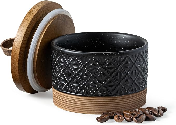 Miamolo Mini Ceramic Jars with Airtight Lid, Coffee Container Canister Kitchen by Miamolo