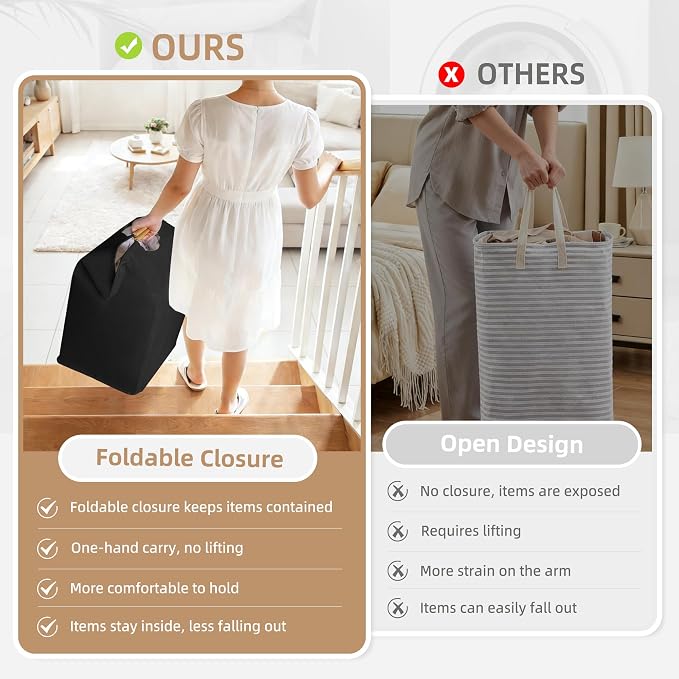 STORAGE MANIAC 2-Pack Large Laundry Hamper, 100L Collapsible Laundry Basket - Image 2