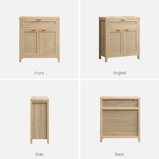 SICOTAS Sideboard Buffet Storage Cabinet Set of 3, Rattan Credenza Buffet Table - Image 10
