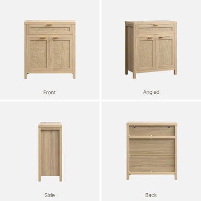 SICOTAS Sideboard Buffet Storage Cabinet Set of 3, Rattan Credenza Buffet Table - Image 10