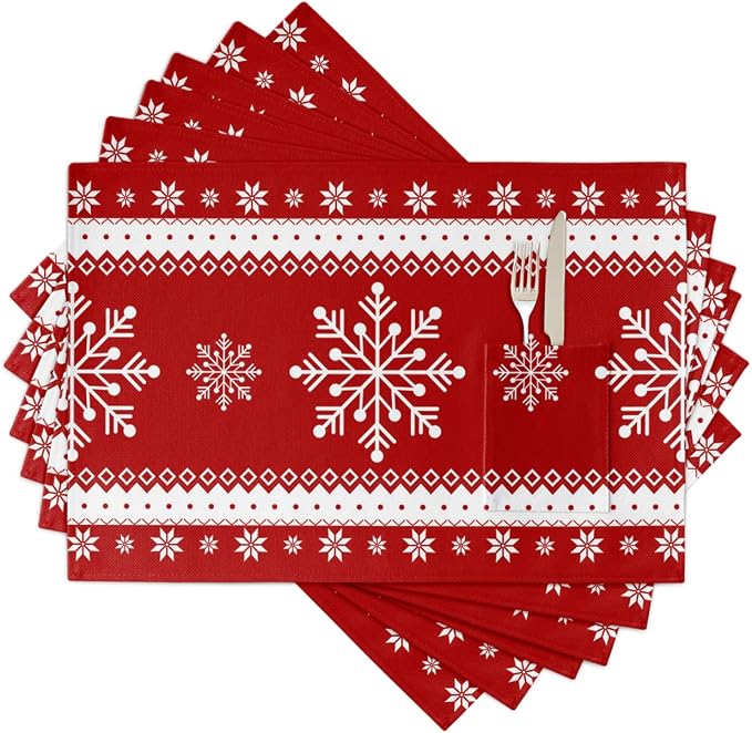 Christmas Winter Snowflake Placemats Set of 6 by JasmineM