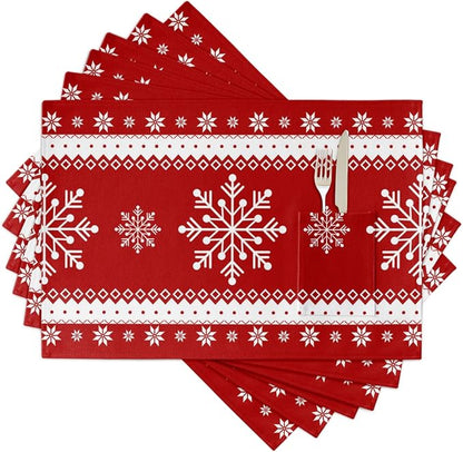 Christmas Winter Snowflake Placemats Set of 6 by JasmineM
