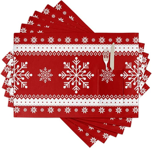 Christmas Winter Snowflake Placemats Set of 6 by JasmineM