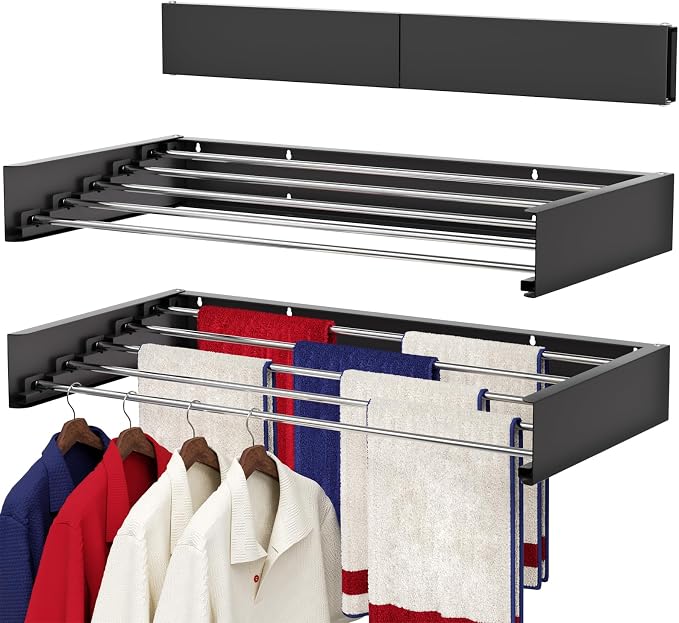 Wall Mounted Drying Rack 31.5", Foldable Laundry Drying Rack by DryingSolved