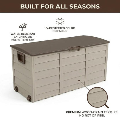 75 Gallon Outdoor Storage Box, 260L Waterproof Resin Deck Box - Image 4
