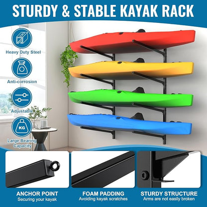Kayak Storage Rack, Kayak Wall Mount Rack, Kayak Rack - Image 3