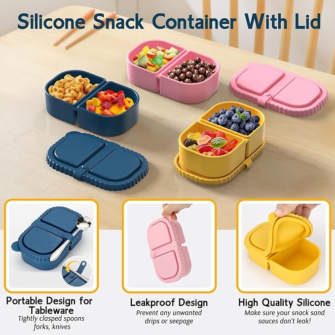 3 Pack Reusable Silicone Snack Containers - Image 4